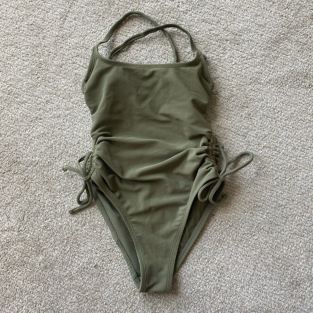 Ribbed One Piece Swimsuit